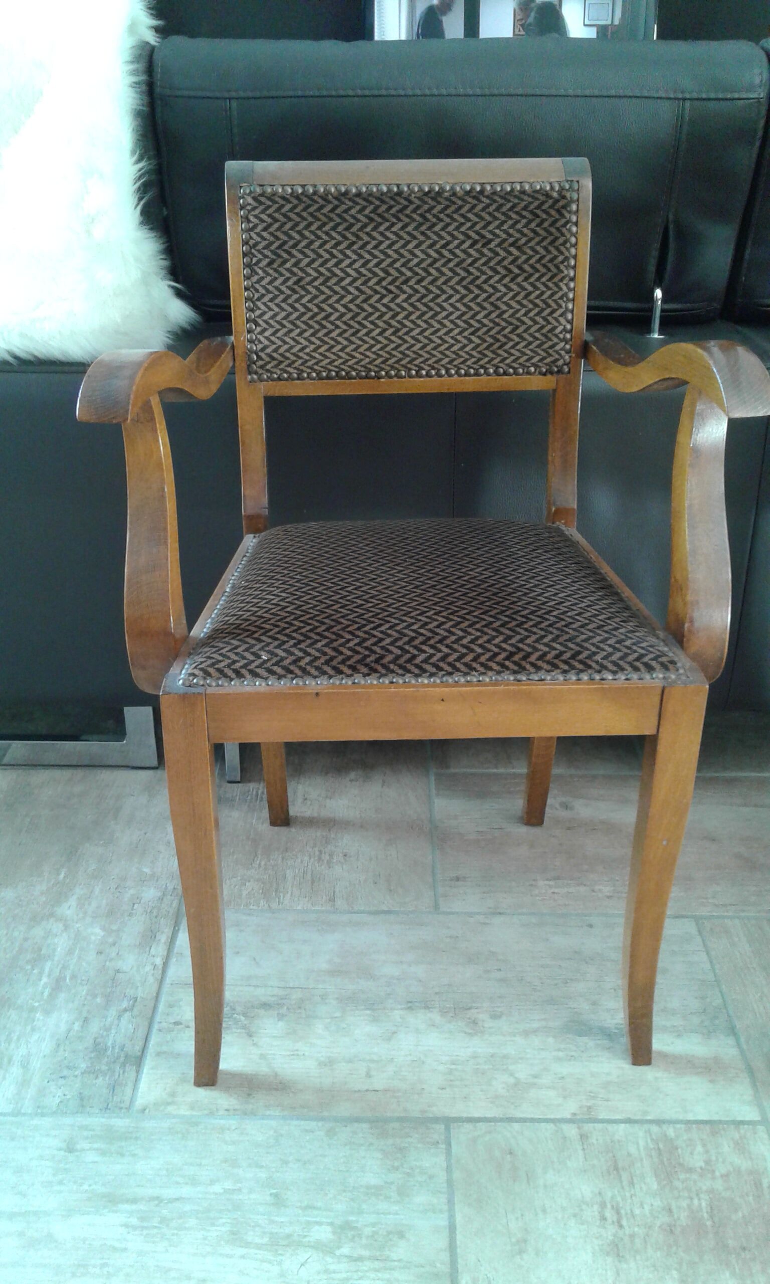 Pair Chair bridge.  Chocolate and beige velvet. Year 30