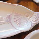 Longwy and Onnaing earthenware fish service, Copenhagen model