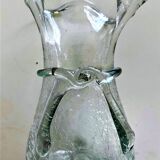 BIOT vase in transparent glass and cracked effect