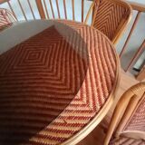 Rattan table and four chairs
