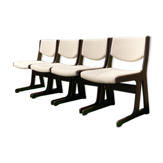 Dutch wenge wood dining chairs 1960s - 1970s