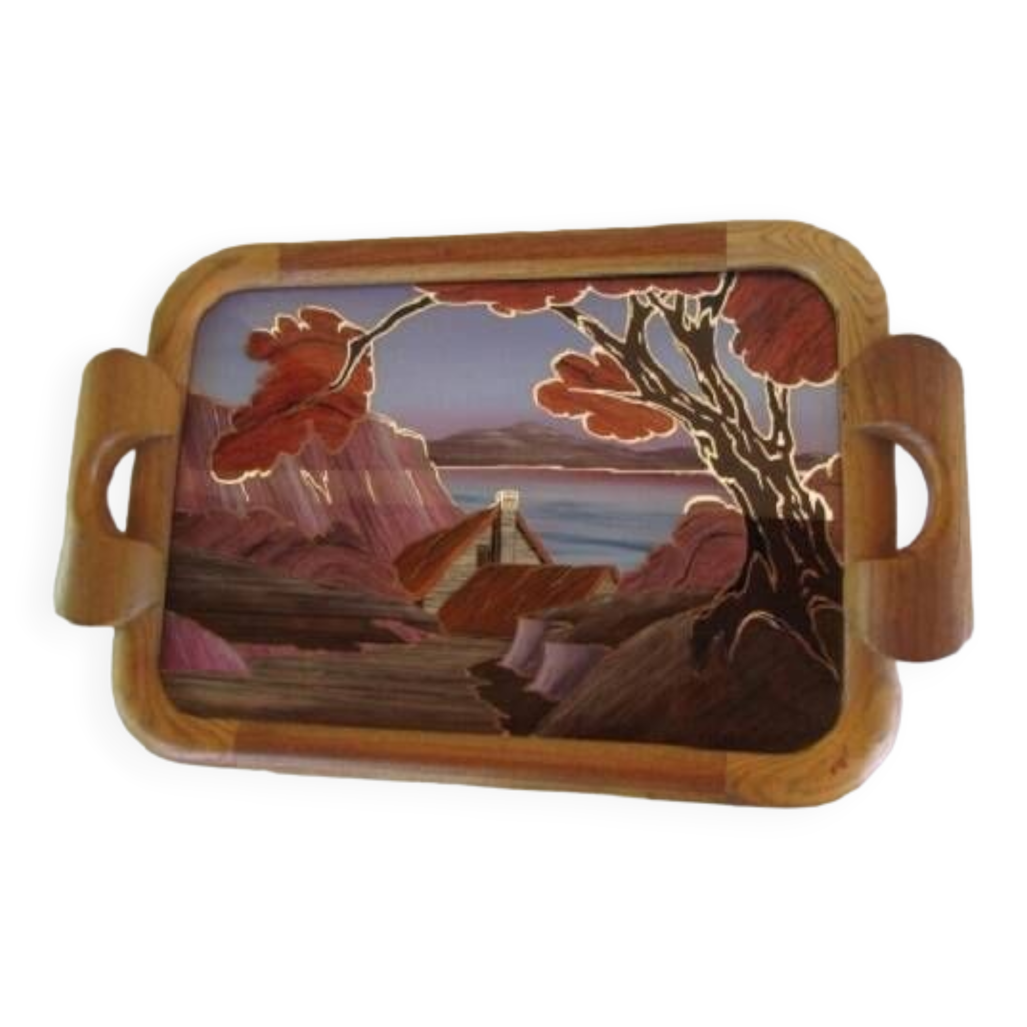 Plateau De Service Céramique Vintage – Déco Campagne Rétro – Fabriqué En France