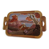 Art deco serving tray signed dope