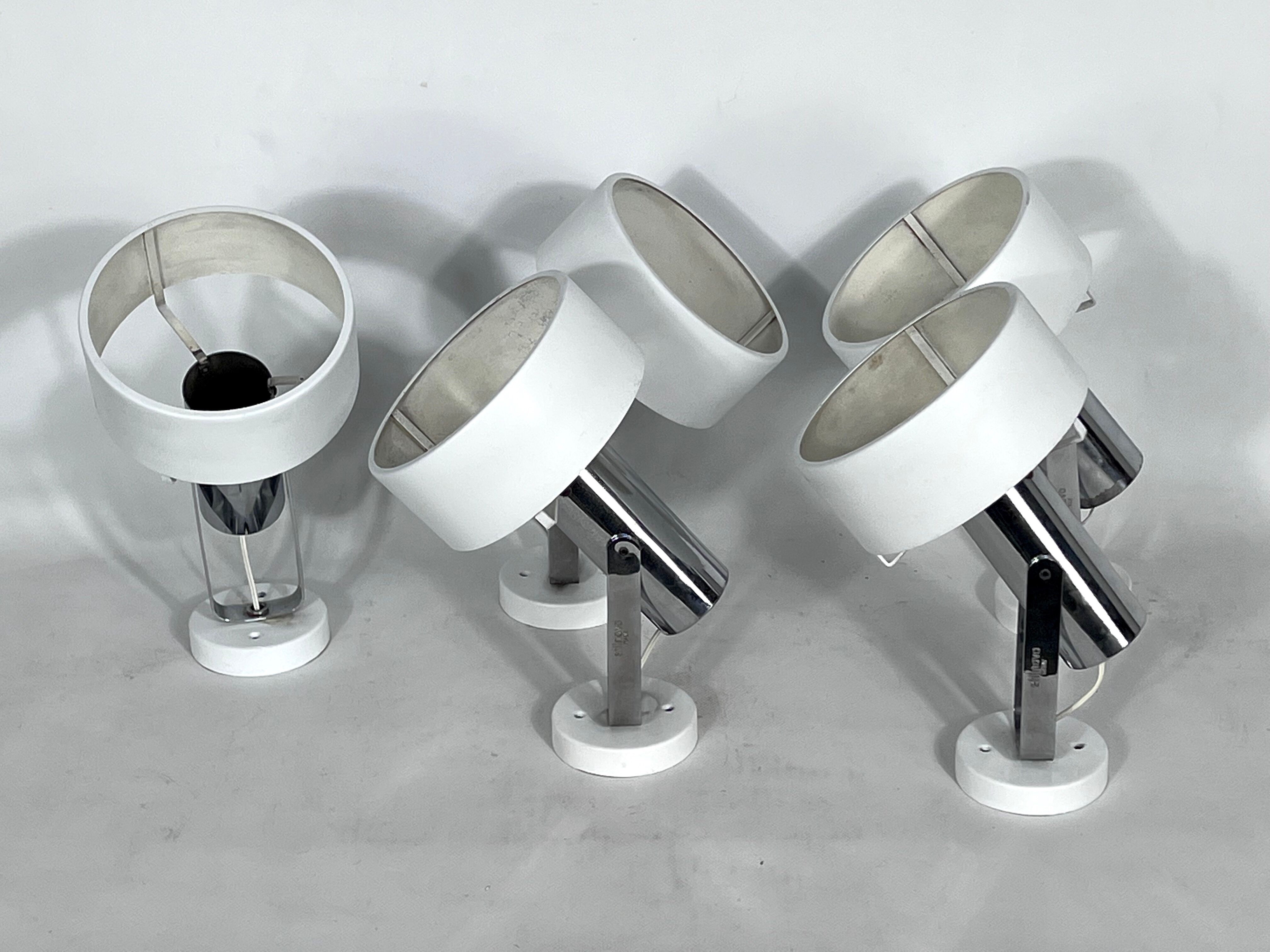 Stilnovo Milano, set of five orientable wall lights from 50s