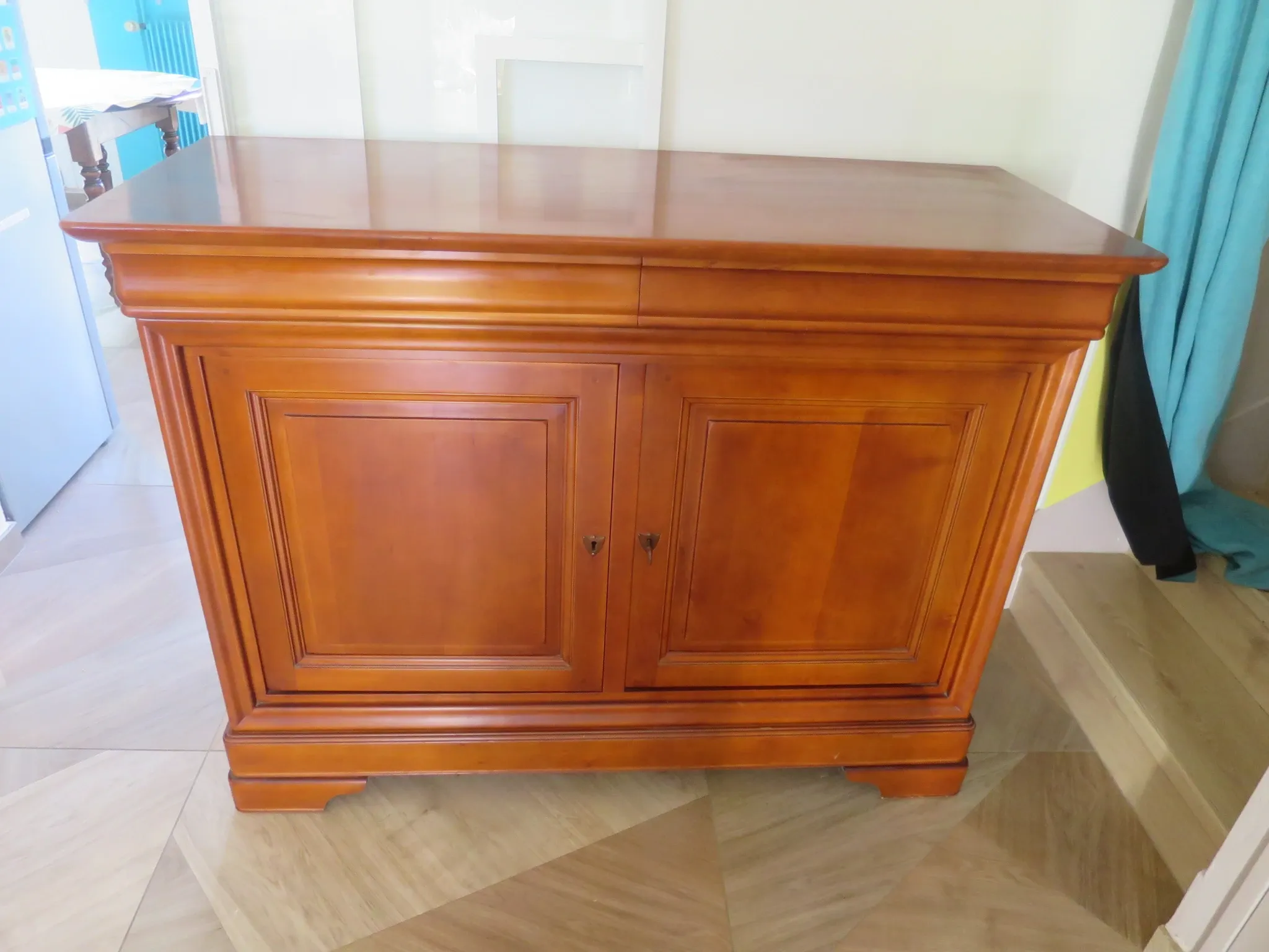 Louis Philippe buffet - 2 drawers - 2 doors - cherry wood - solid wood - dowelled