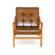 Teak and imitation leather armchair, Sweden, 1960