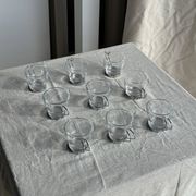 Lot de 9 tasses italiennes vintage à anse en métal