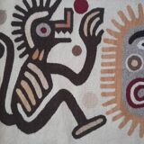 Large handmade wool kilim mural pre-Columbian 178x90cm