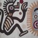Large handmade wool kilim mural pre-Columbian 178x90cm