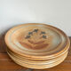 6 assiettes plates en grès 