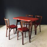 French Reconstruction Bistro Chairs from Baumann, 1950s, Set of 8
