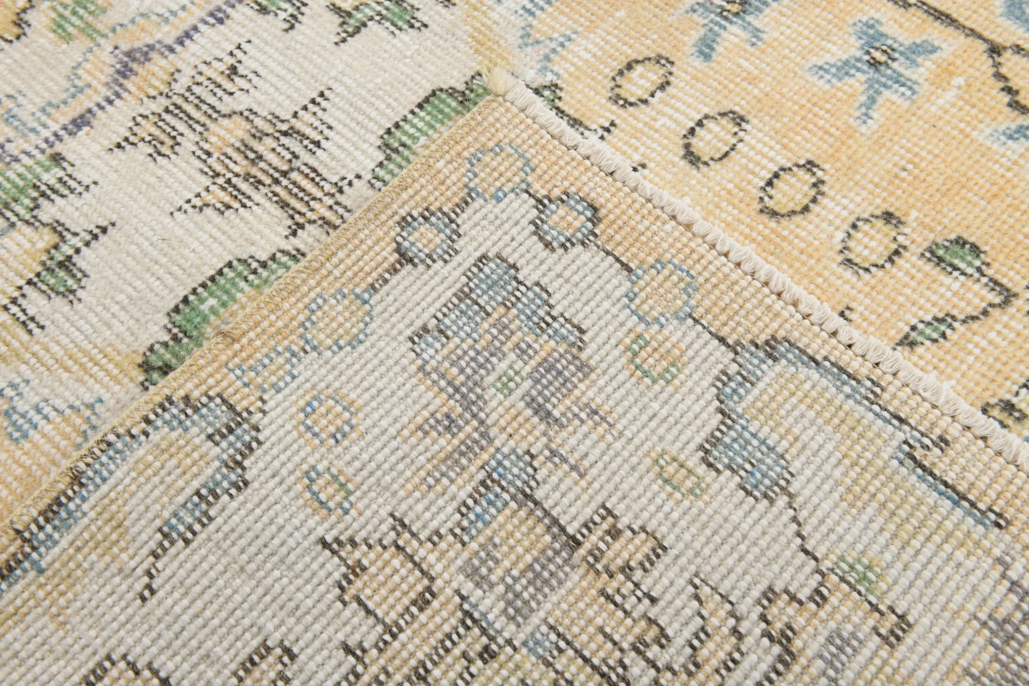 5x9 Vintage Persian Pale Yellow Rug, Rugs For Living  Room Carpet, 169x271