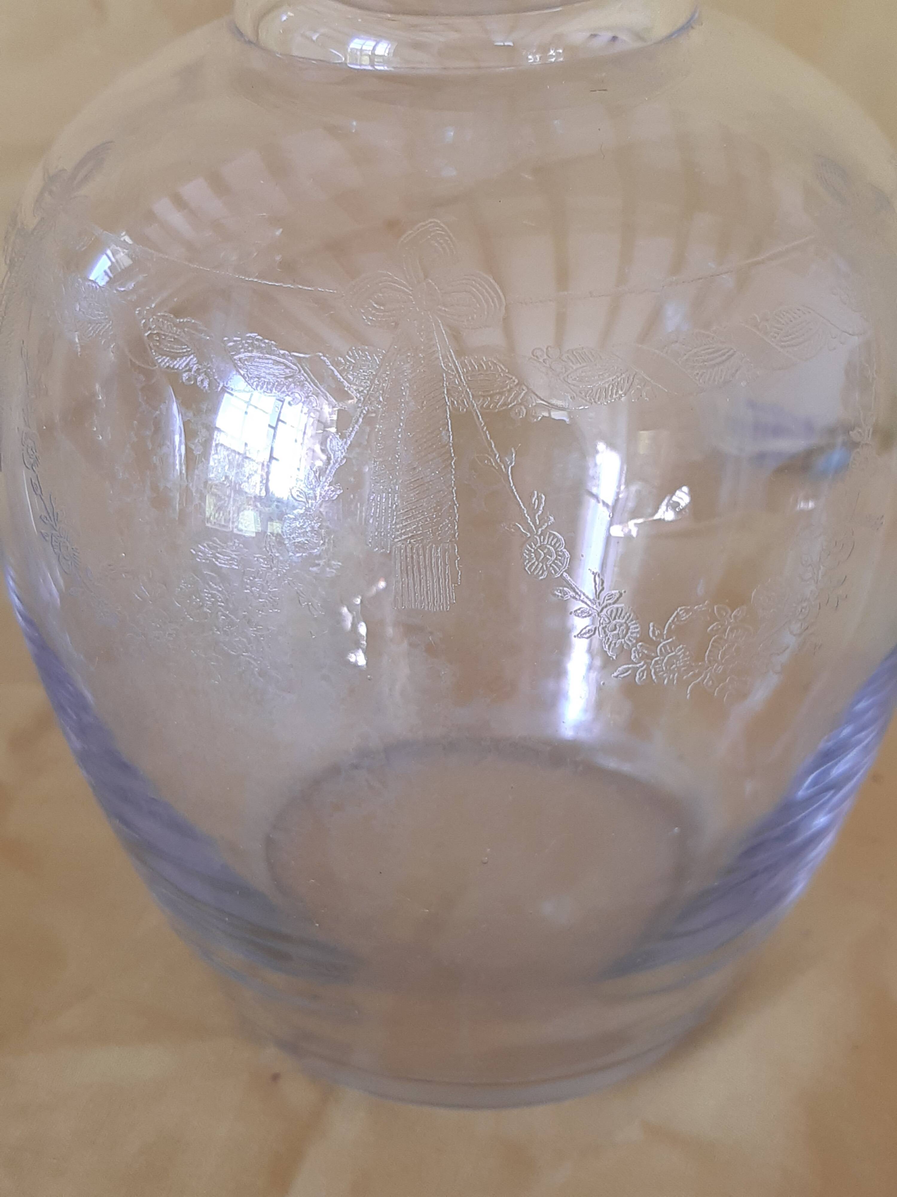 Set of 2 carafes and 4 Saint-Louis crystal aperitif glasses