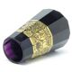 Art Deco vase, amethyst glass, gilded oroplastic, Moser, Czechoslovakia, 1930s