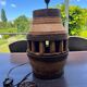 Vintage wooden lamp – base made from a plough wheel hub