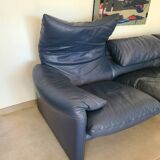 Cassina Maralunga leather sofa design Vico Magistretti