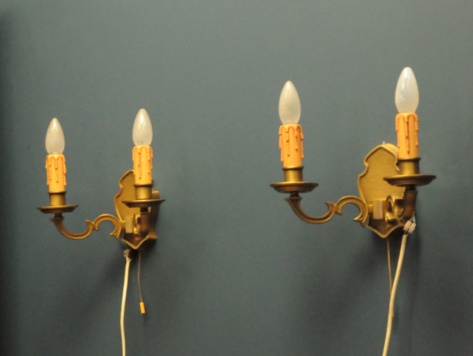 Pair of brass sconces