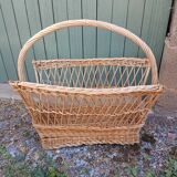 Antique wicker magazine rack