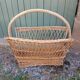 Antique wicker magazine rack