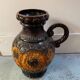 German scheuerich ceramic vase with flowers decor from the 70s