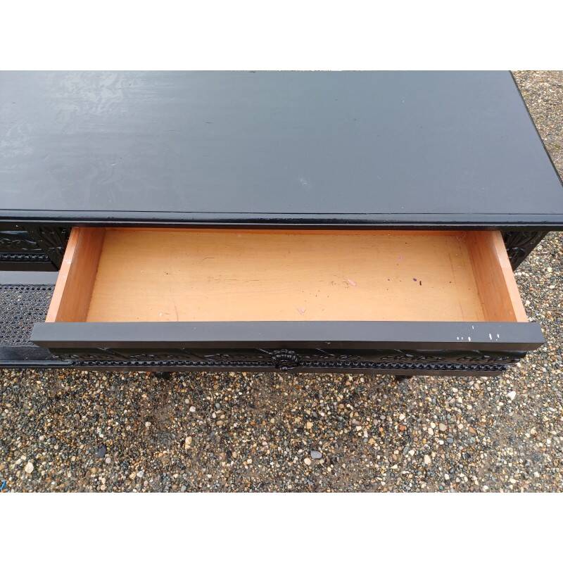 Napoleon III style wooden and cane console