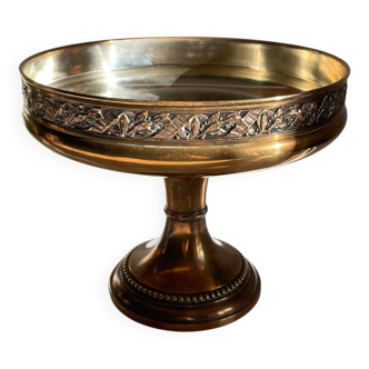 Old silver and bronzed metal fruit bowl