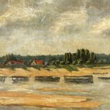 Oil painting on landscape panel