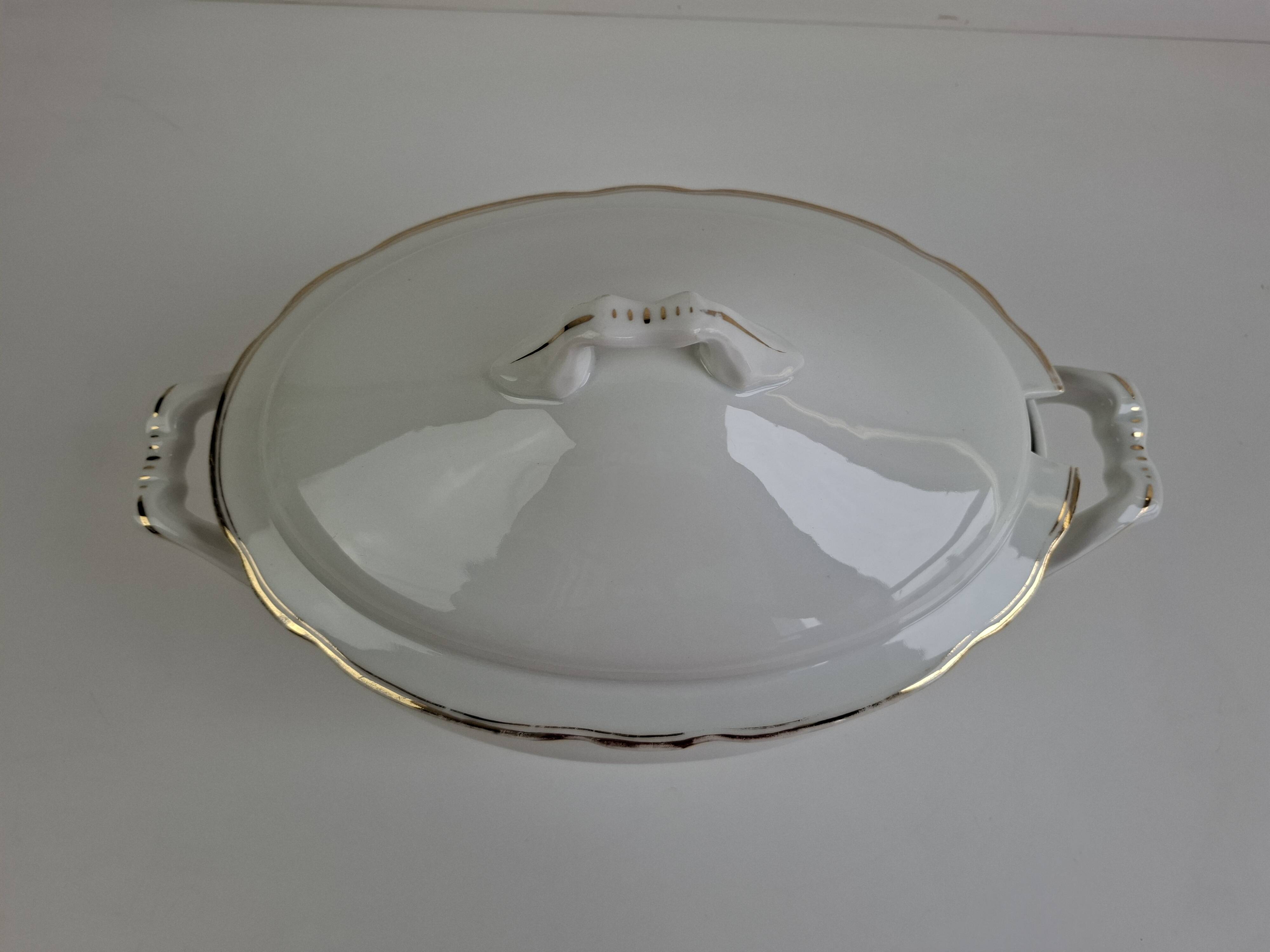 Soupière en porcelaine Art Déco tchécoslovaque des années 1930 par Duchcov Eduard Eichler