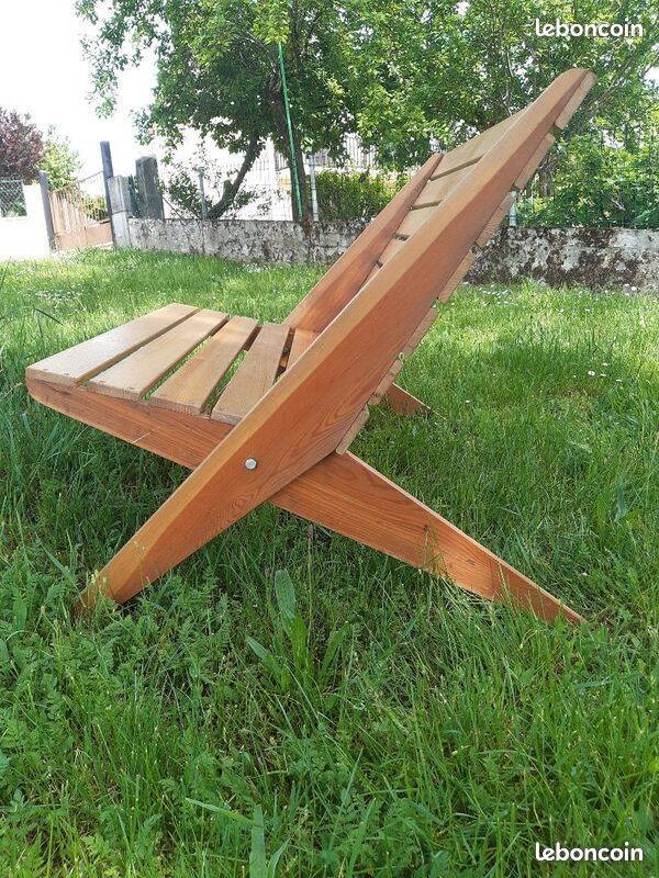 Banc de jardin pliant, ultra compact - vintage, design ''Mid-century