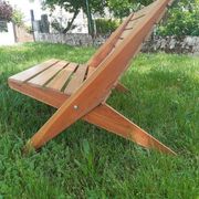 Folding garden bench, ultra compact - vintage, "Mid-century" design