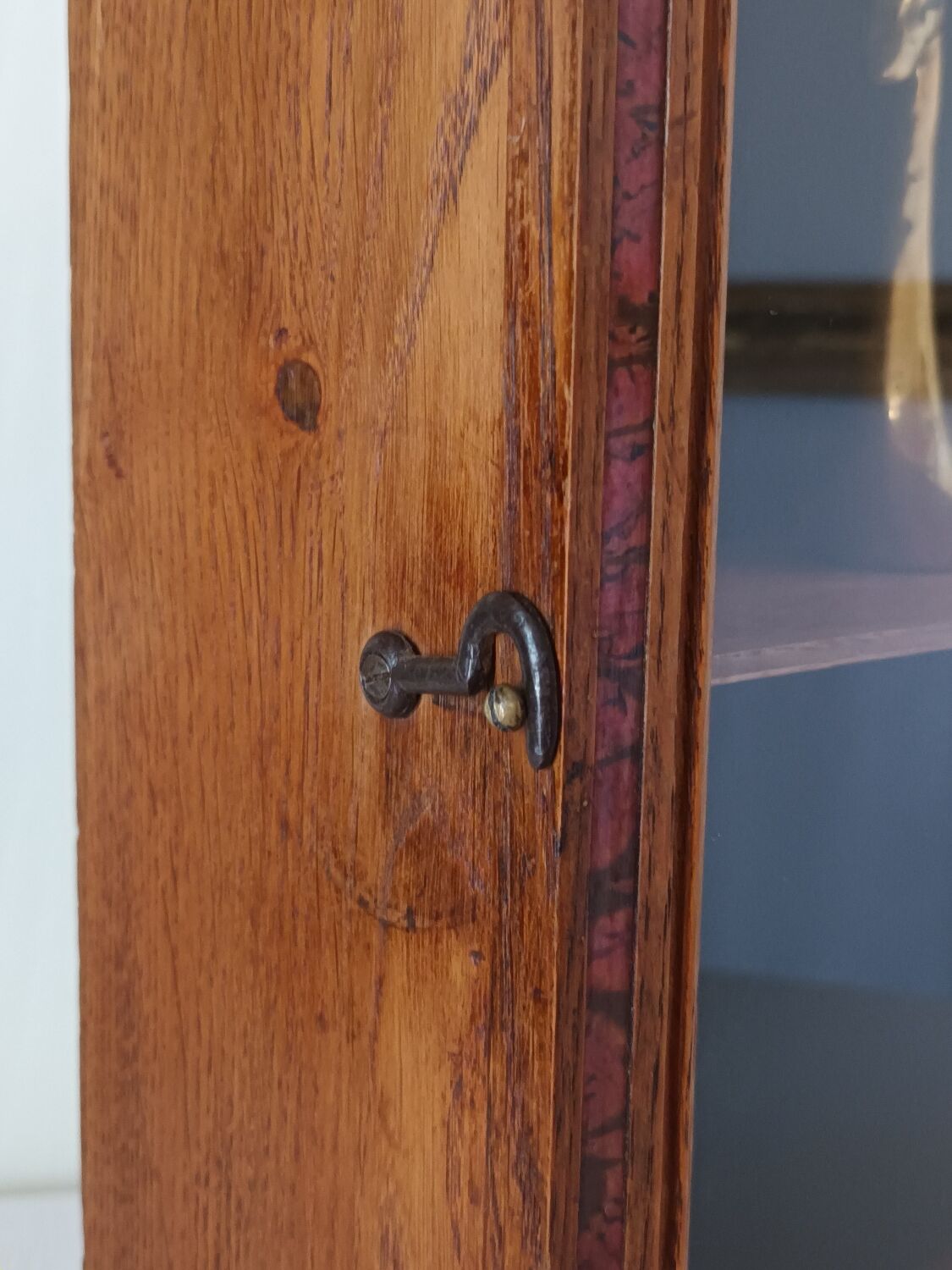 Vintage oak wall display case