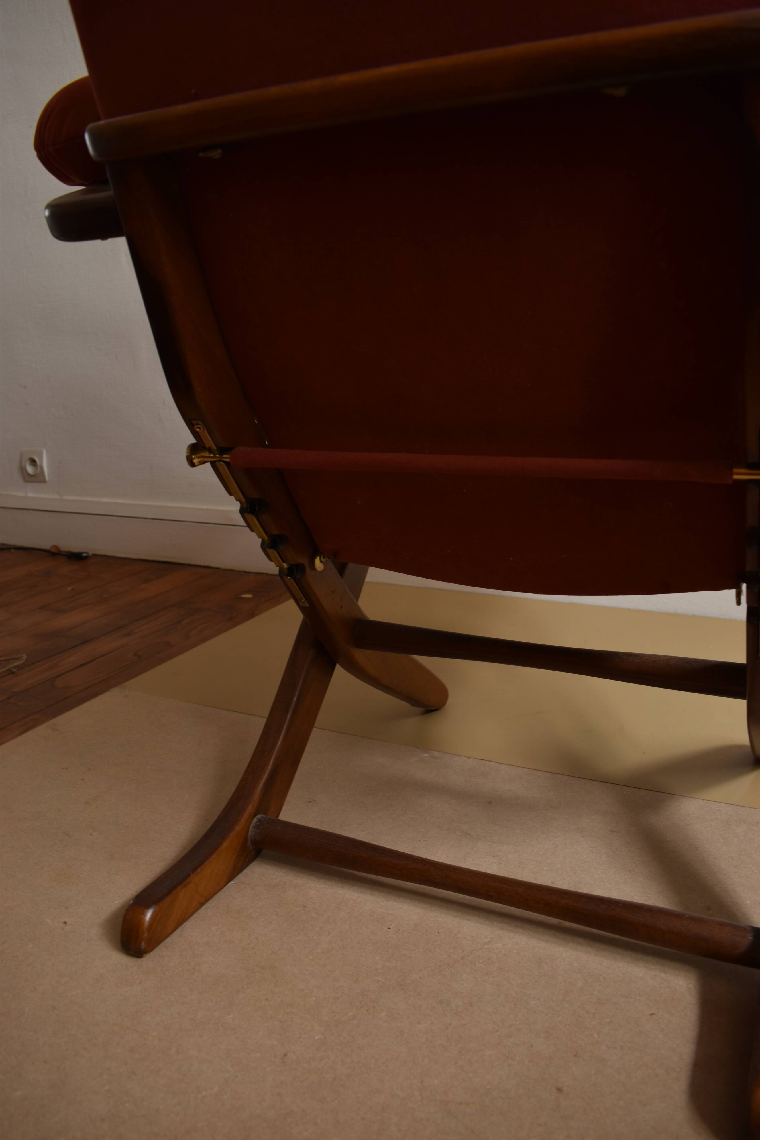 Adjustable old Scandinavian vintage relax armchair