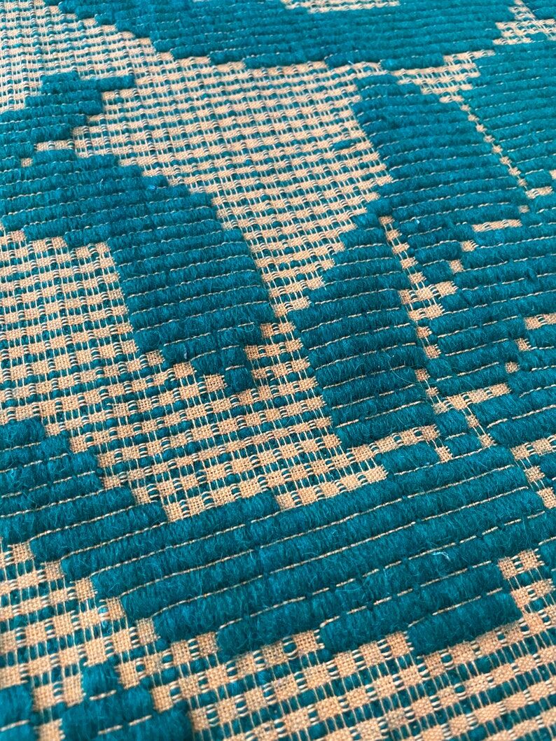 Romanian carpet green and yellow made by hand in wool