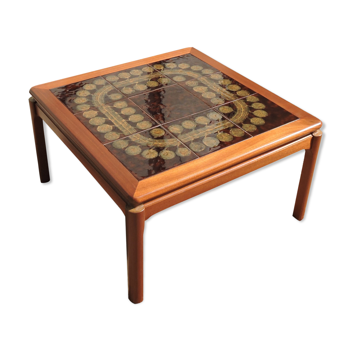 Mid-century square tile topped coffee table, 1960s