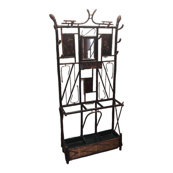 Porte-manteau sur pied français de style japonais, début des années 1900