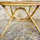 Round bamboo and rattan coffee table with glass top, circa 1960s