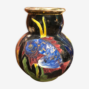 Vase en céramique poisson