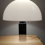 Vintage mushroom lamp, modernist square chrome base.