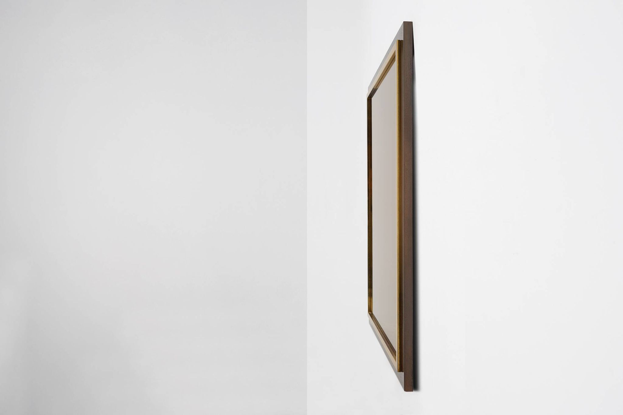 Belgian Mid-Century Belgo Chrome Mirror in Copper and Fumé Glass, 1980s
