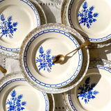 10 Mismatched Porcelain Plates ~ White Gold Porcelain Plates ~ LIMOGES Plates ~ Dishes