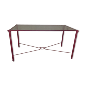 Table bureau en verre - fer