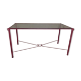 Table bureau en verre et fer forgé