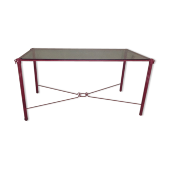 Glass and wrought iron desk table