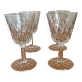 Set of 4 crystal glasses from Reims 1950