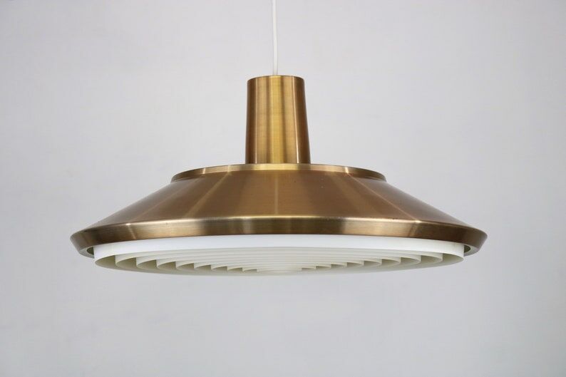 XL Danish copper pendant lamp 1970s