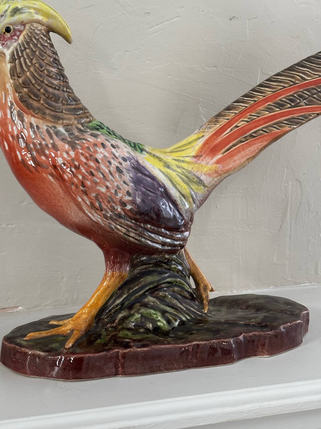 Art Deco ceramic pheasant by Lucien Alliot