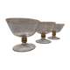 3 champagne glasses in fine gold crystal glass engraved
