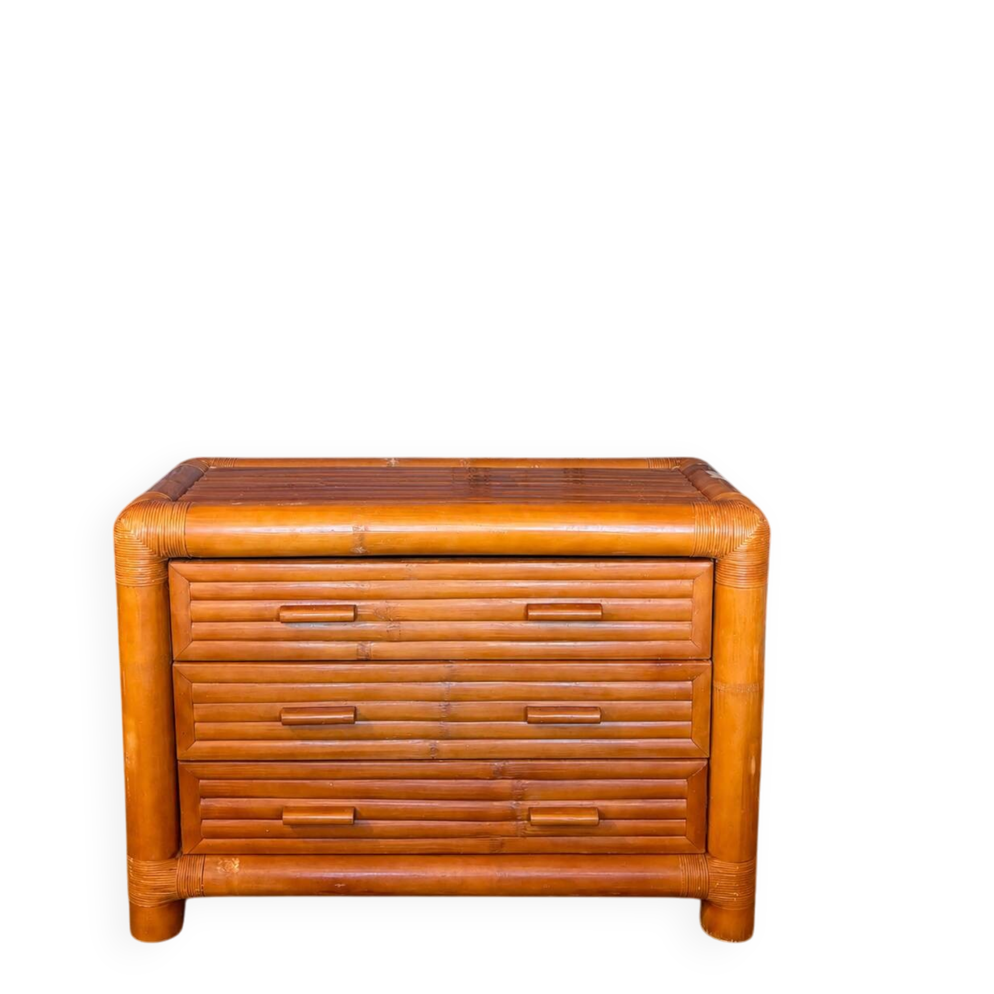 70s/80s bamboo chest of drawers