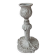 Candlestick holder patinated white gray