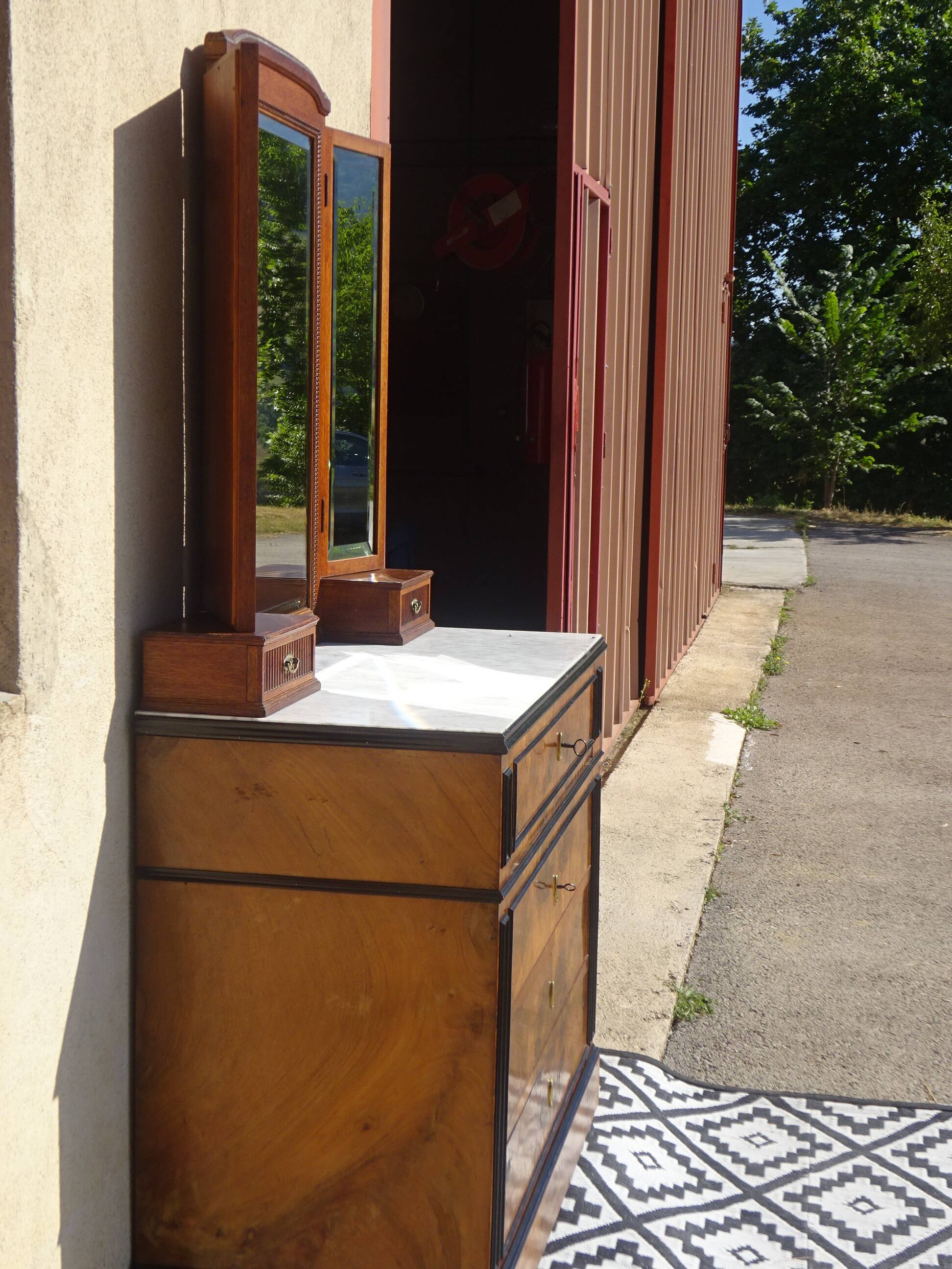 Miroir triptyque époque Art Déco